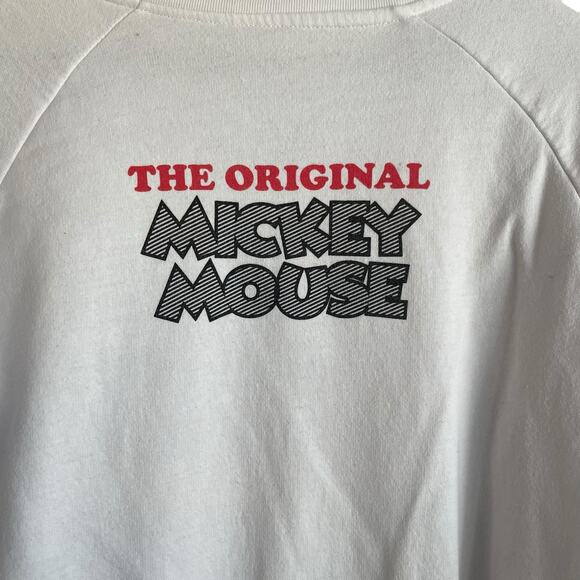 Disney Sweatshirt Juniors 19 2X White Fleece Mickey Mouse Graphic Sketch Cozy - Picture 9 of 10